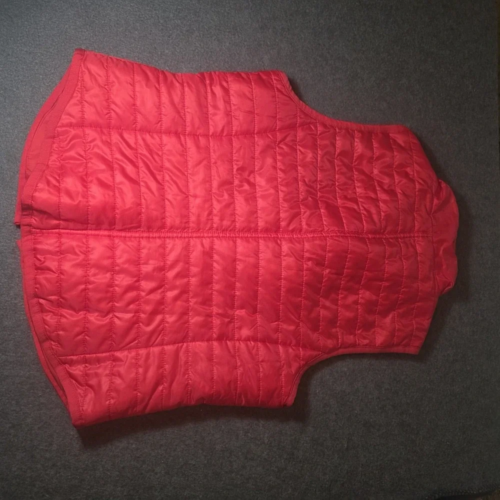 Red Michael Kors Puffer Vest Full Zip Button Pockets Youth Medium B1